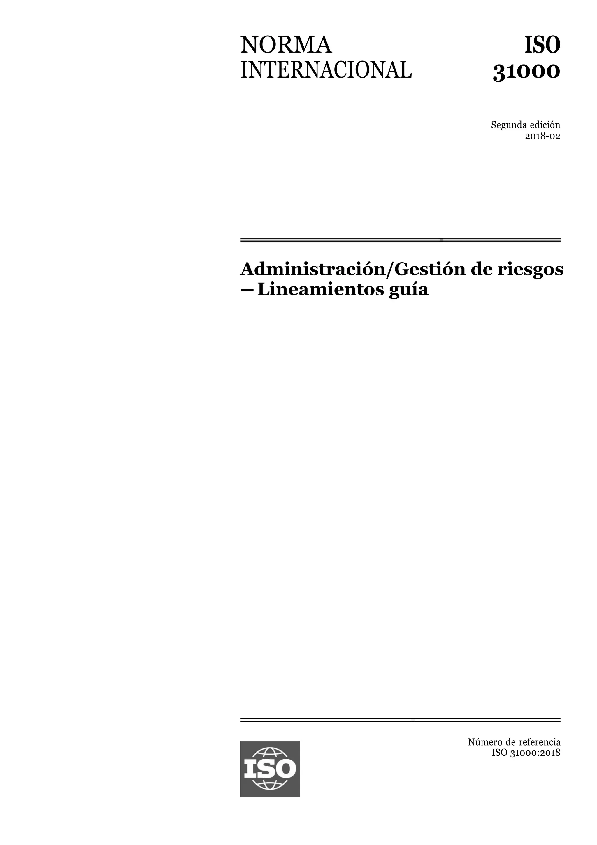 ISO 31000:2018 Risk management — Guidelines