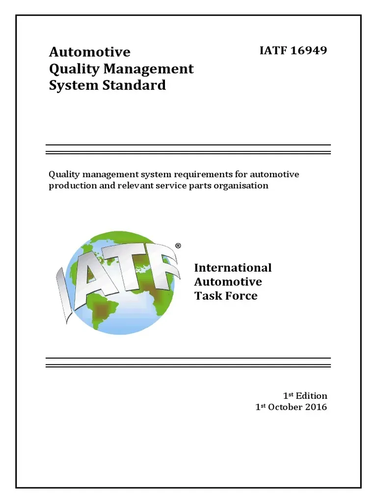 IATF 16949 Automotive quality managment  system standard